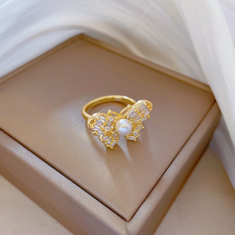 Wholesale Brass Gold Plated Butterfly Ring