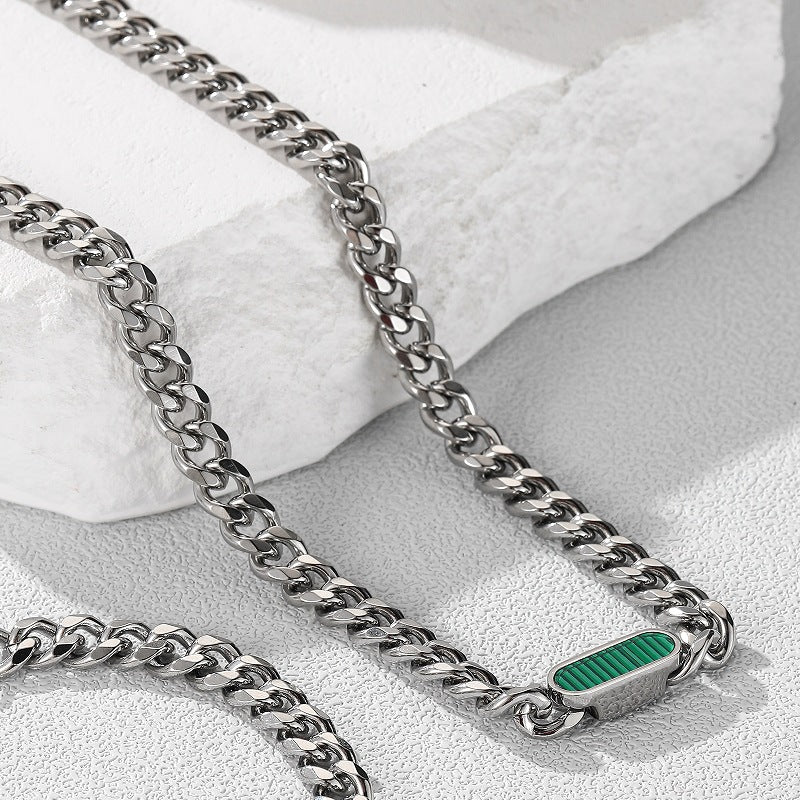 Wholesale Multicolor Shell Titanium Steel Cuban Chain