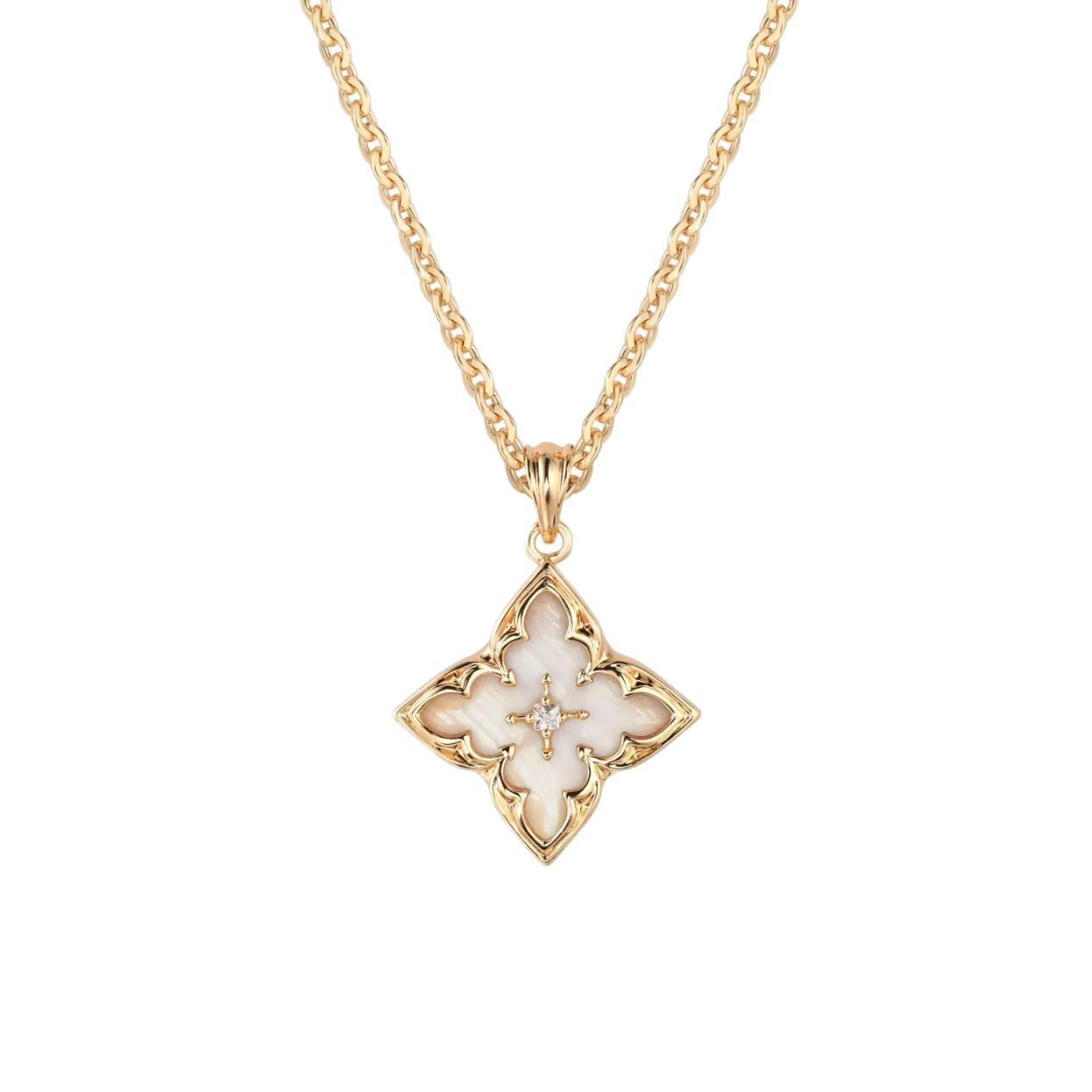 Wholesale Lucky Clover Square Crystal Zircon Pendant Necklace