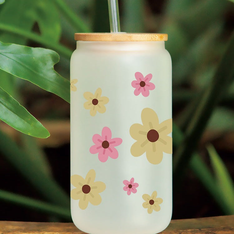 Wholesale Colorful Flowers Tulip Sunflower 16oz Cup UV DTF Wraps