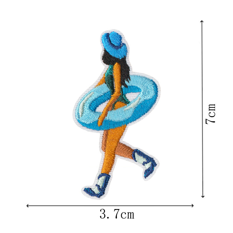 Wholesale Holiday Beach Surfer Girl Embroidery DIY Patches