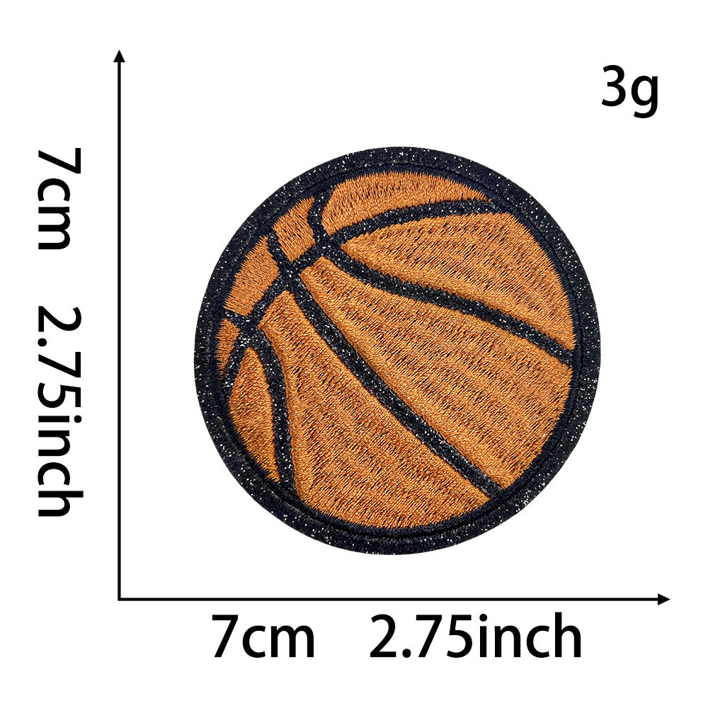 Wholesale Embroidered Sports Ball Patches Red White Athlete Design Adhesive DIY Applique For Coats Trendy Decorative Craft