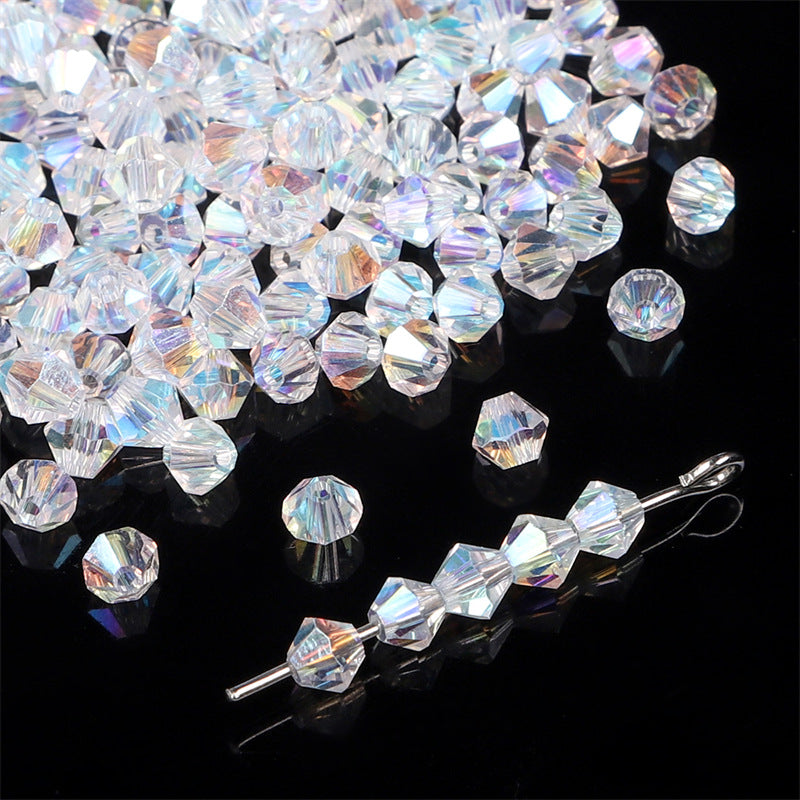 Wholesale Transparent AB Colored Peach Heart Pointed Bead Cut Bead Glass Crystal Bead
