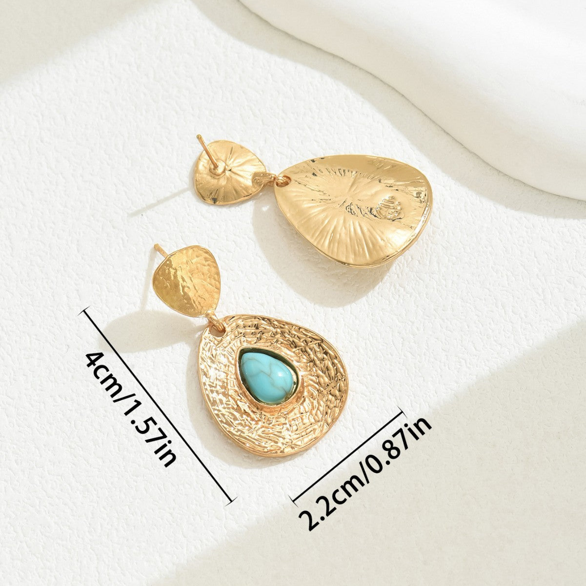 Wholesale Geometric retro design turquoise stud earrings