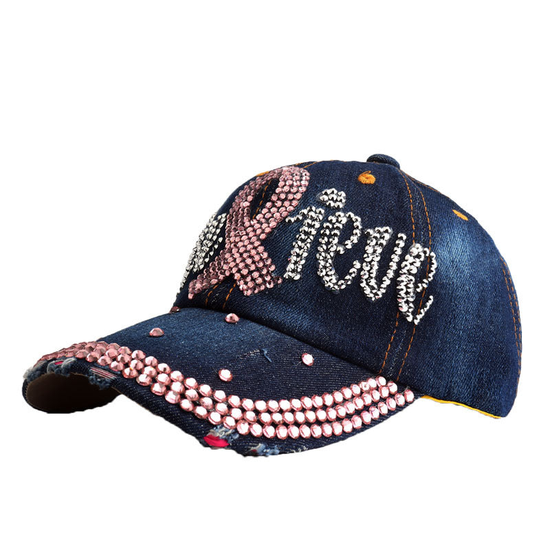 Wholesale Love Fan Belt Diamond Baseball Cap