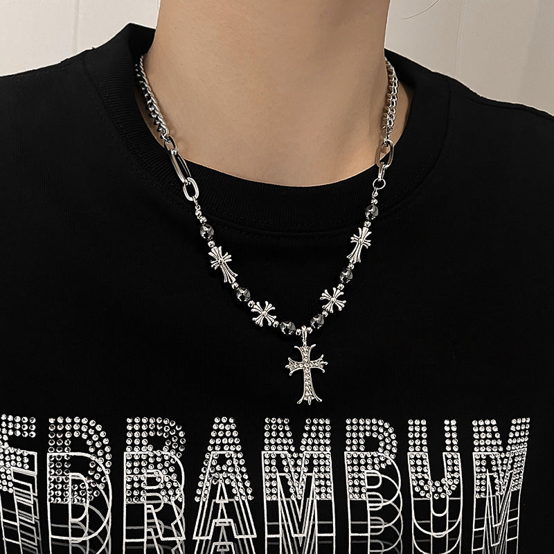 Wholesale Vintage Cross Pendant Titanium Steel Sweater Chain