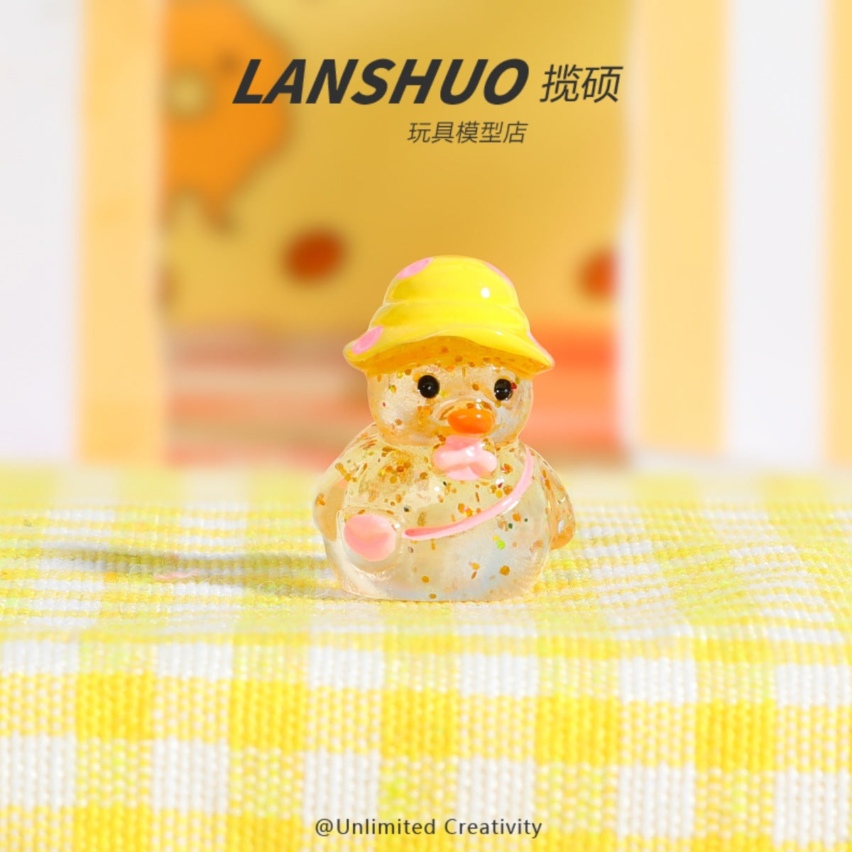 Wholesale cute 3D exquisite glitter hat backpack duck decoration