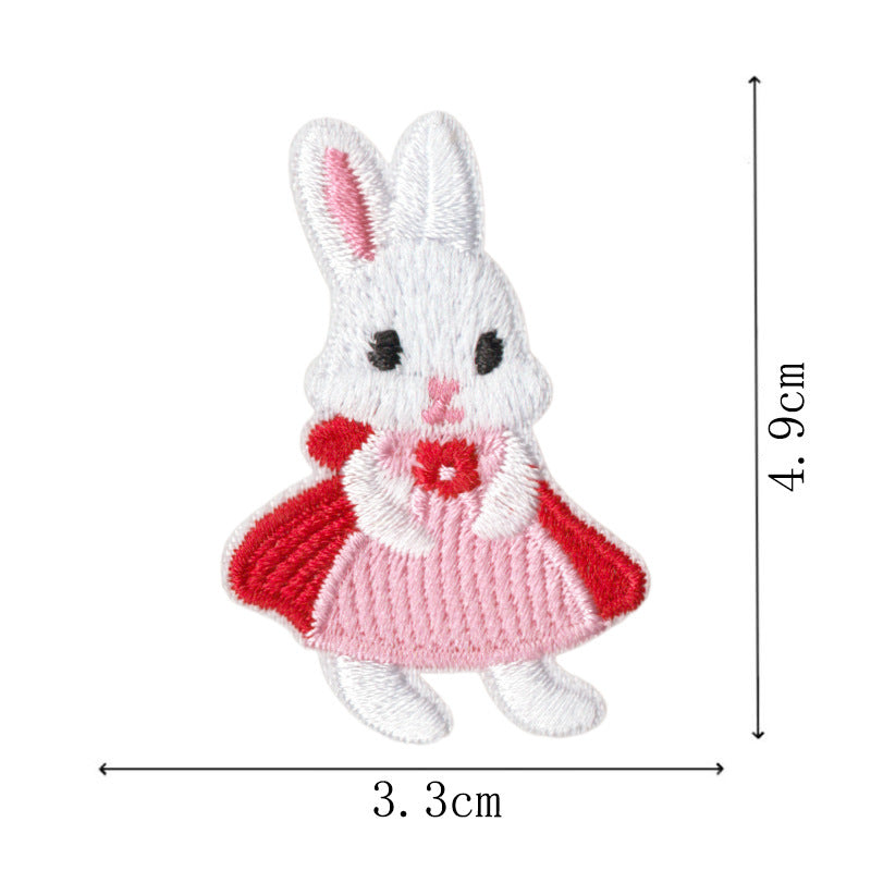 Wholesale Embroidered Cartoon Rabbit No Sew Patches 10Pcs For Clothing Repair Kids Down et Decorative Gift