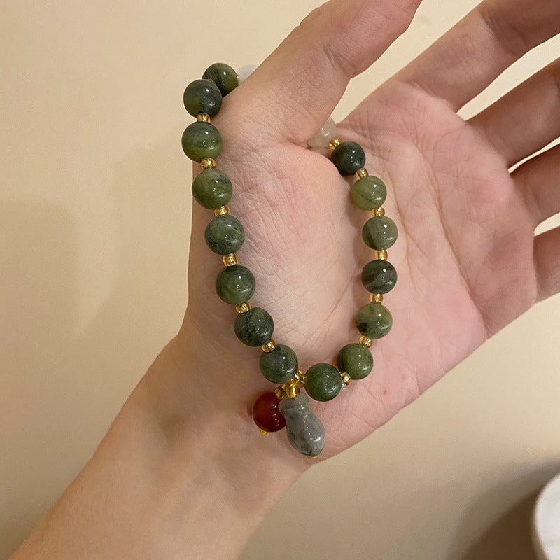 Wholesale Tide Elegant Pearl Crystal Jade Double Circle Bracelet Niche Personality Bracelet Fashion High Sense Bracelet