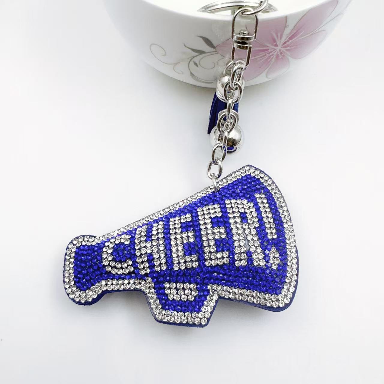 Wholesale  Velvet Hot Diamond Letter Cheer Keychain