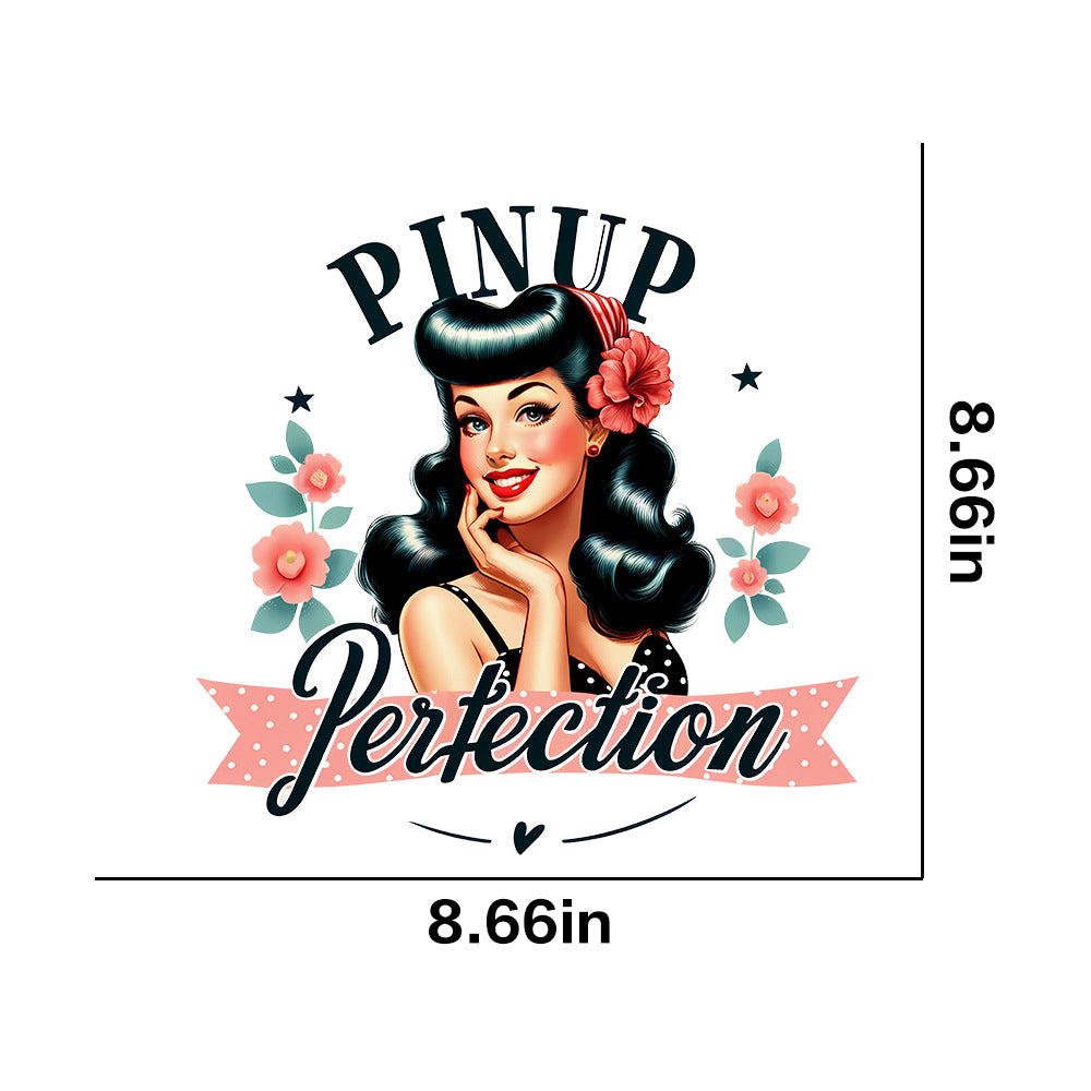 Wholesale 10pcs Retro poster girl UV DTF Ready to Press Transfers Wraps