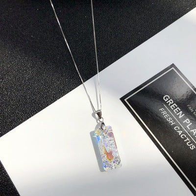 Wholesale S925 Sterling Silver Crystal Sparkling Diamond Necklace