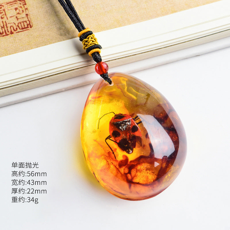 Wholesale True Live Insect Specimen Amber Pendant