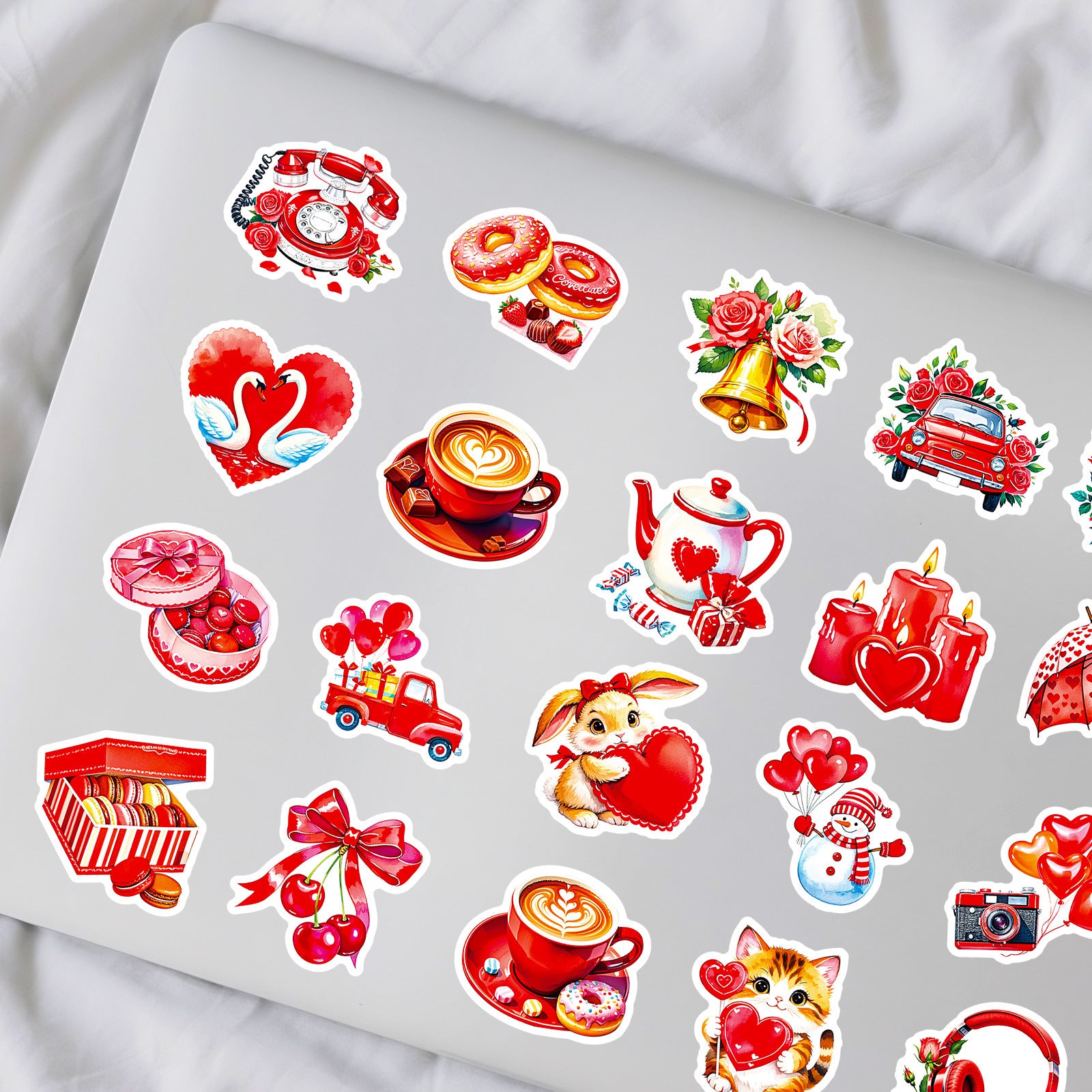 Wholesale 56pcs Red Cartoon Valentine' s Day Stickers