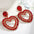 Wholesale Valentine's Day Hot Love earrings fashion color alloy rhinestone hollow love earrings jewelry