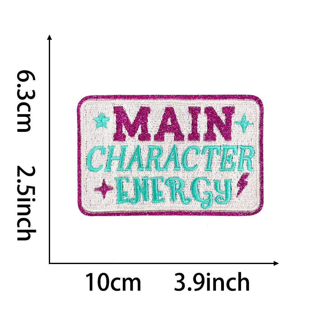 Wholesale 20 Styles Pink Letter Gold Plaid Polyester DIY Iron On Embroidered Patches For Shoes Hats Stylish Gift