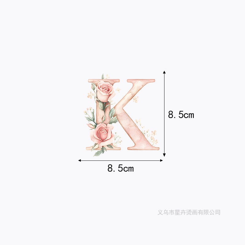 Wholesale 10pcs 26 letter flower branches and leaves UV DTF Ready to Press Transfers Wraps