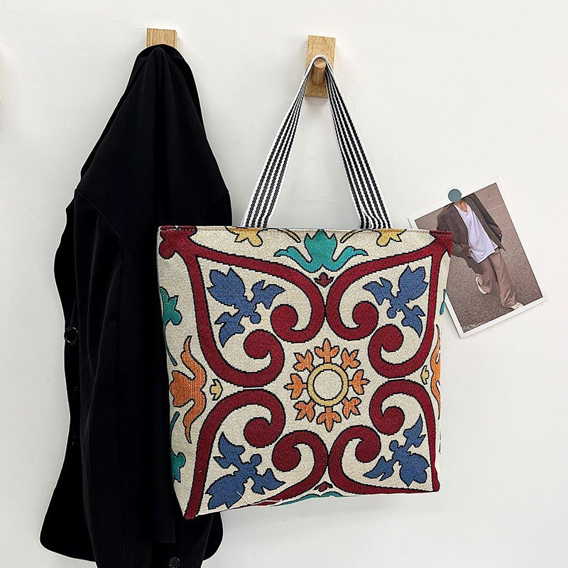 Wholesale Canvas Vintage Print Tote Bag
