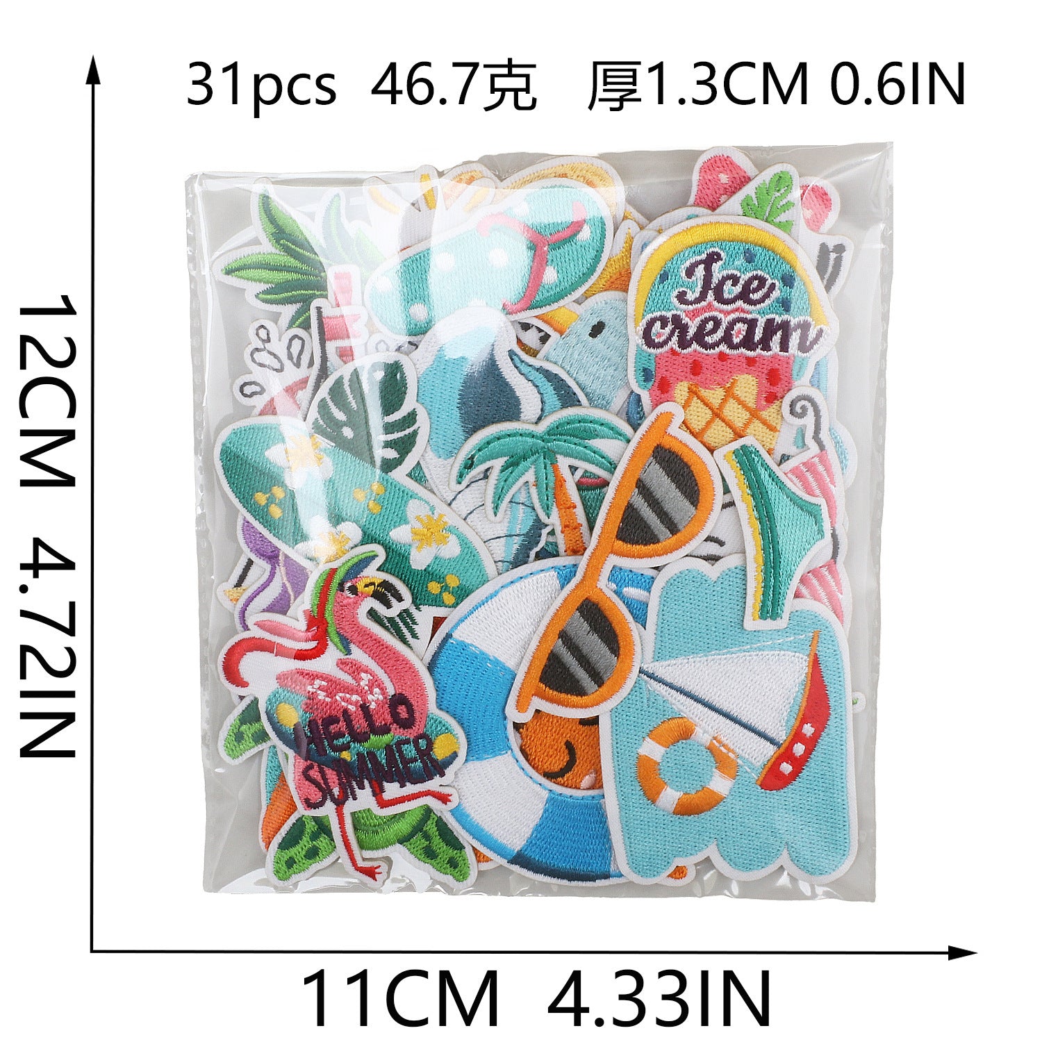 Wholesale Trendy Summer Beach Embroidered Patches For Clothing Vacation Decorative DIY Accessory For Resale