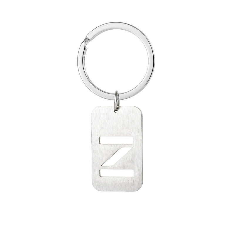 Wholesale Stainless Steel Creative Hollow 26 Letter Keychain