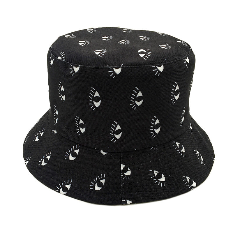 Wholesale Eyes Large Edge Printed Polyester Fisherman Hat