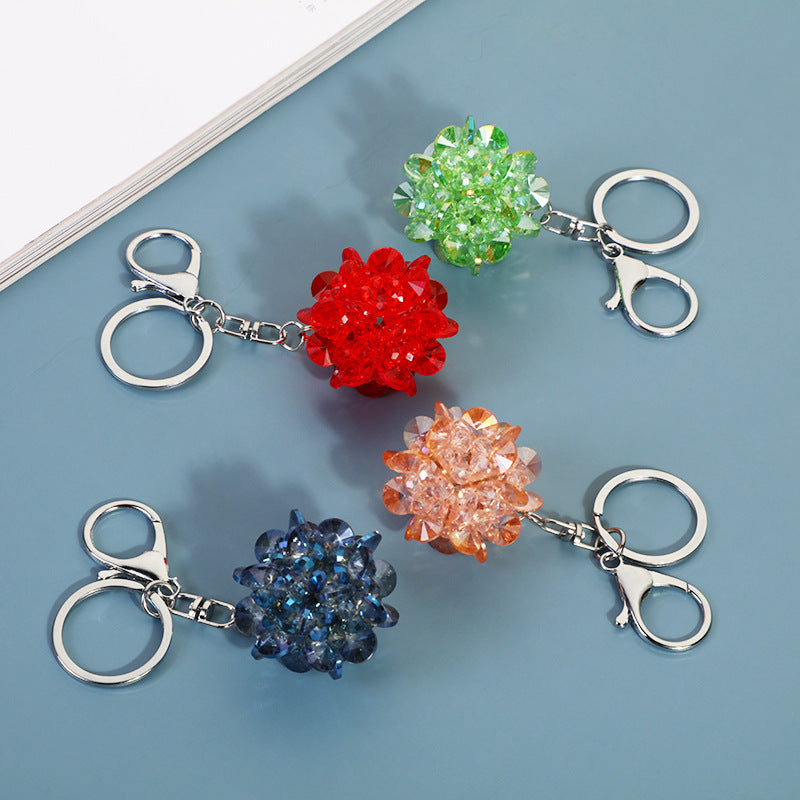 Wholesale Metal Snowflake Rhinestone Keychain