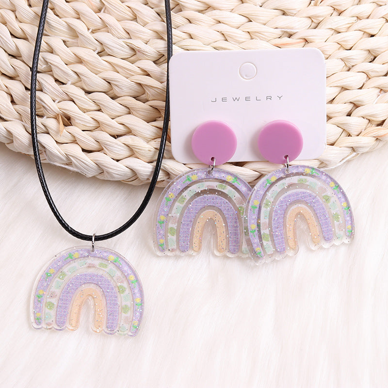 Wholesale Rainbow Fragmented Acrylic Earrings