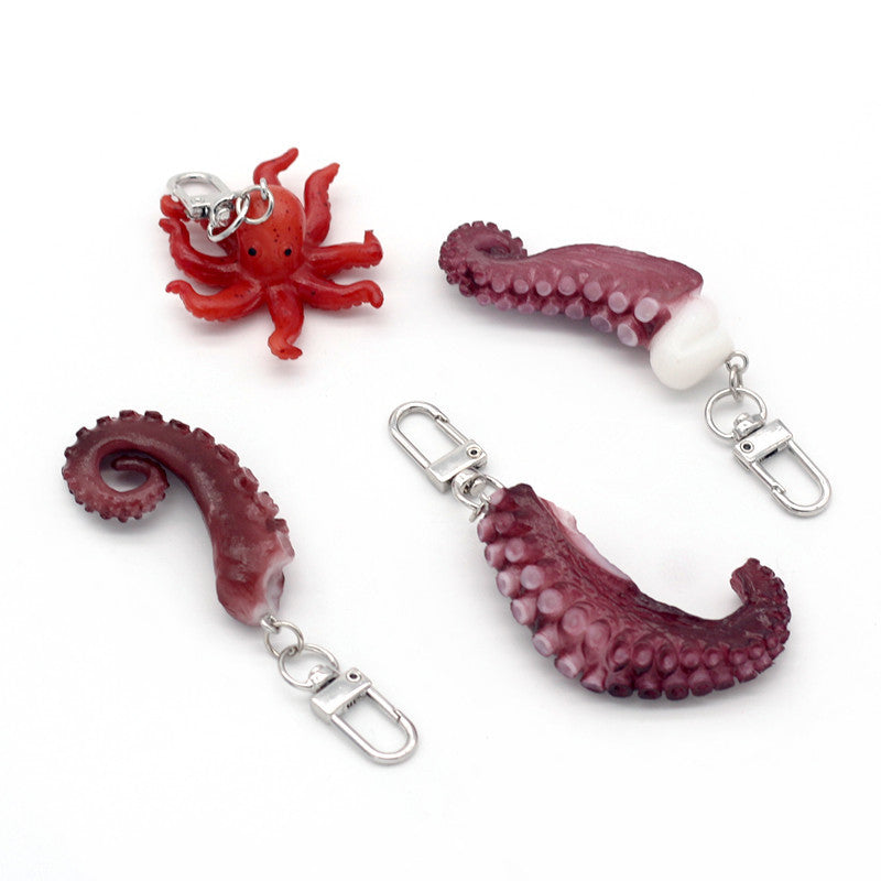 Wholesale PVC Simulation Food Octopus Claw Octopus Keychain