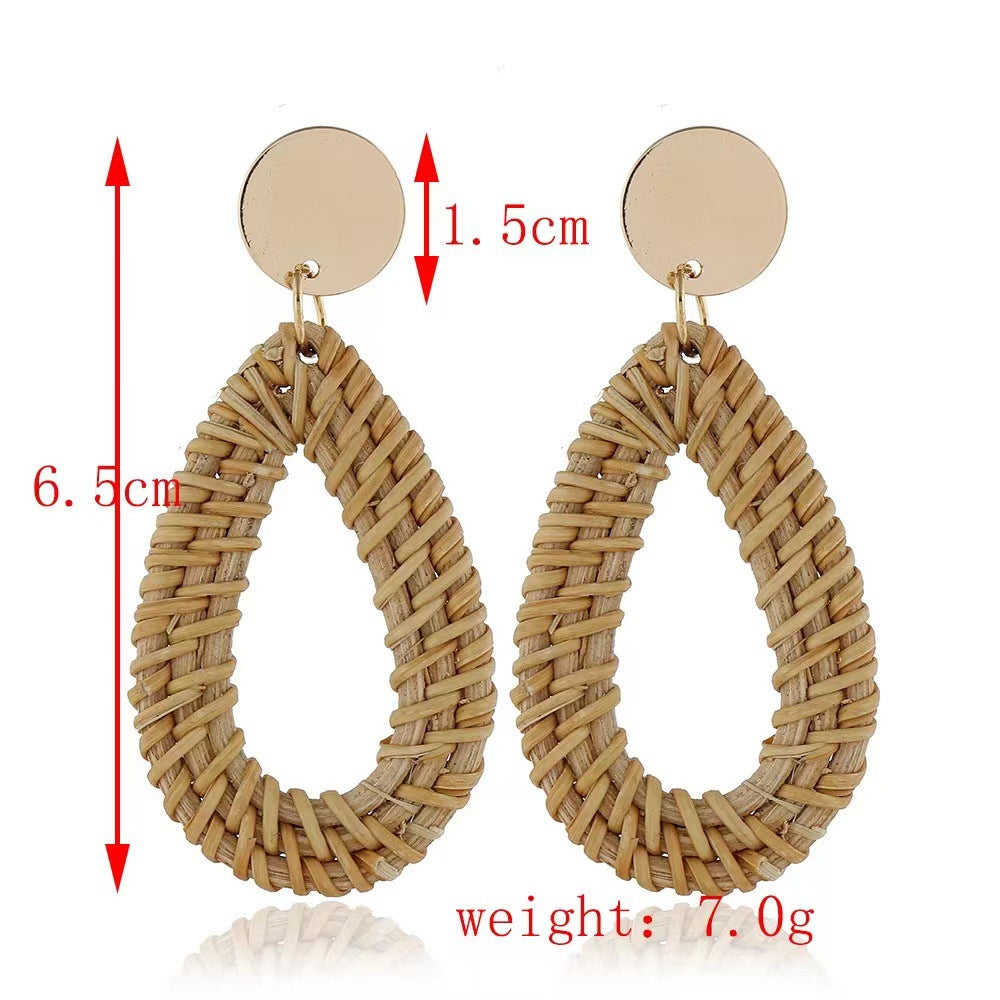 Wholesale Geometric Acrylic Straw Earrings