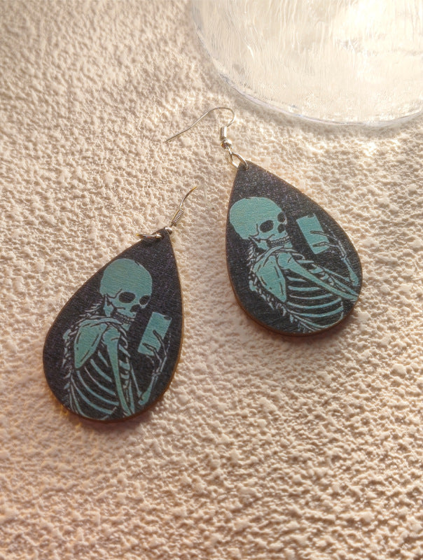 Wholesale Halloween Series Horror Ghost Bat Spider Skull Earrings
