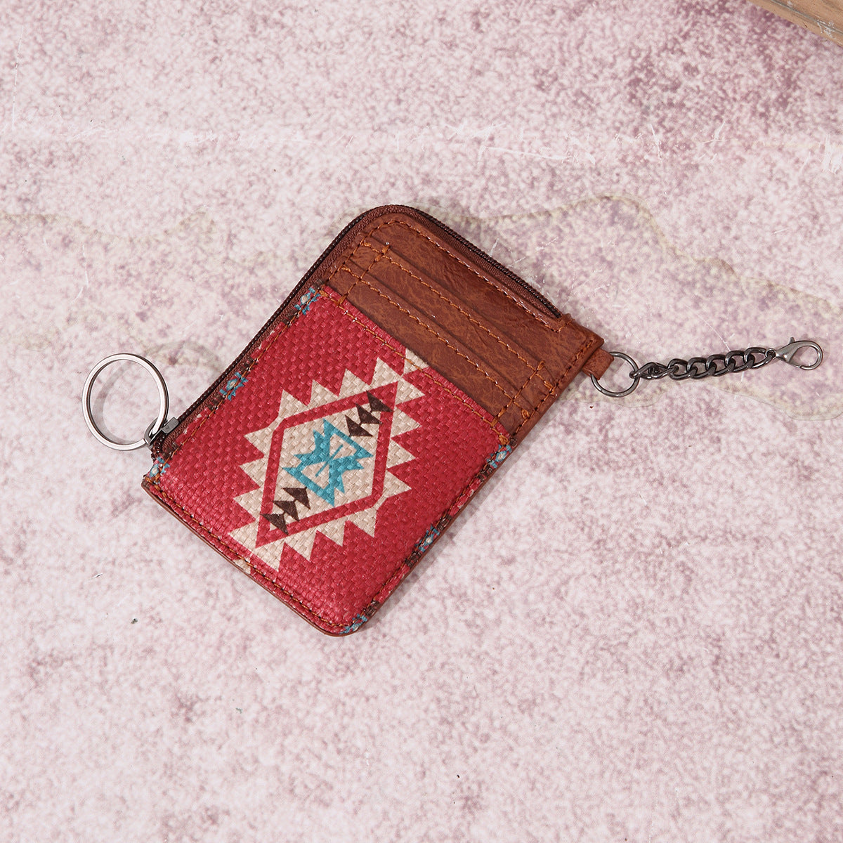 Wholesale Aztec Retro Cotton Linen Western Wallet Bohemian Card Bag Clutch