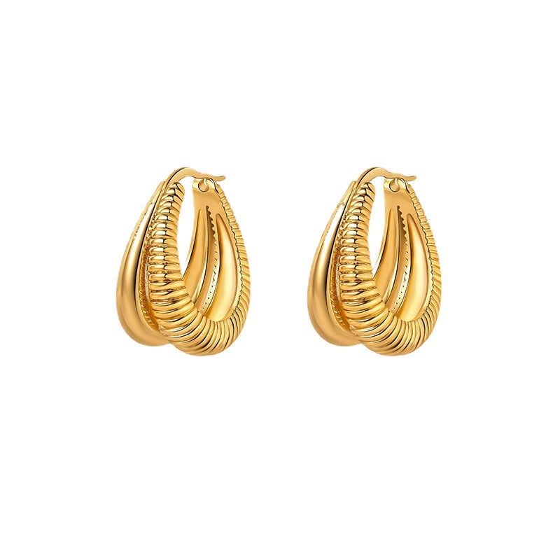 Wholesale Gold-plated spiral twill cool minimalist fashion Earrings