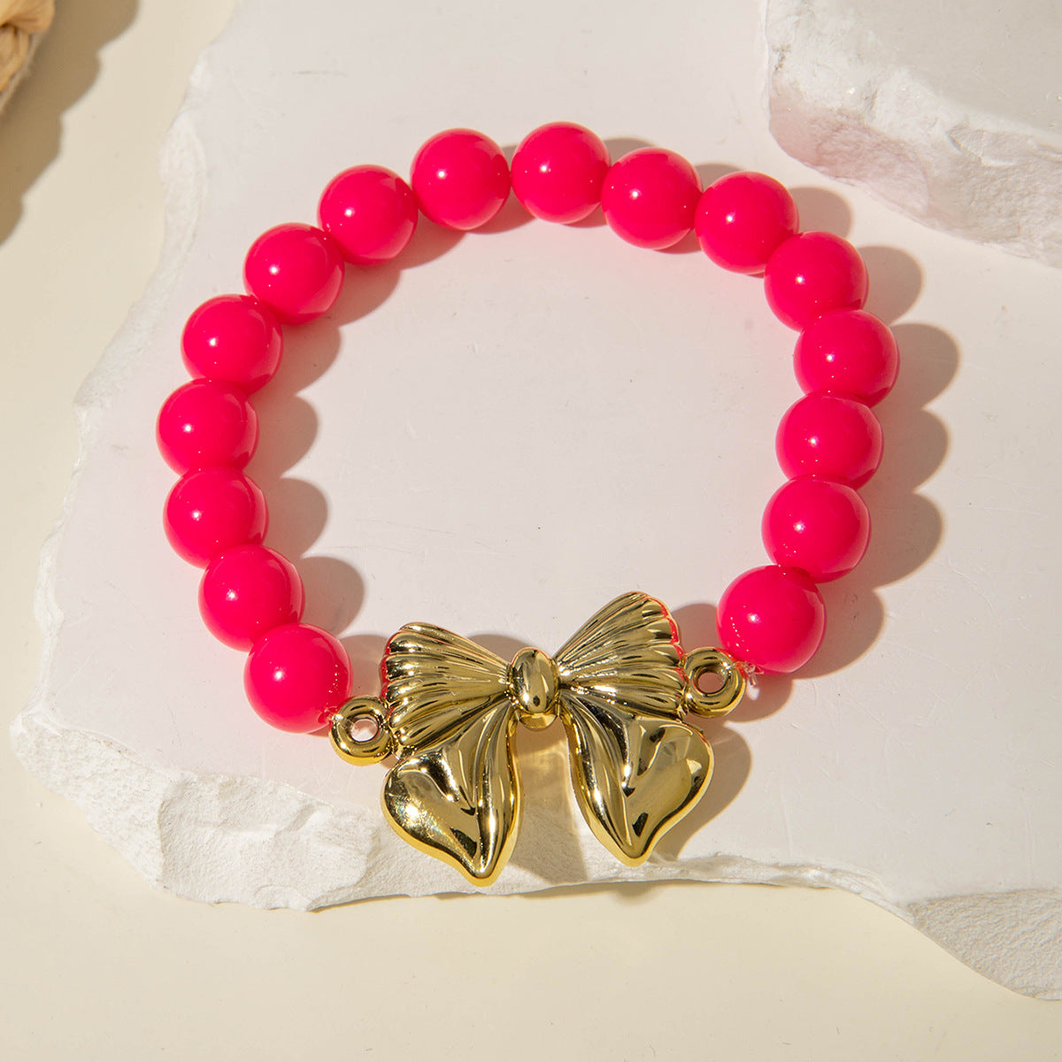 Wholesale 10pcs Summer Dopamine Colorful Bow Acrylic Bracelet