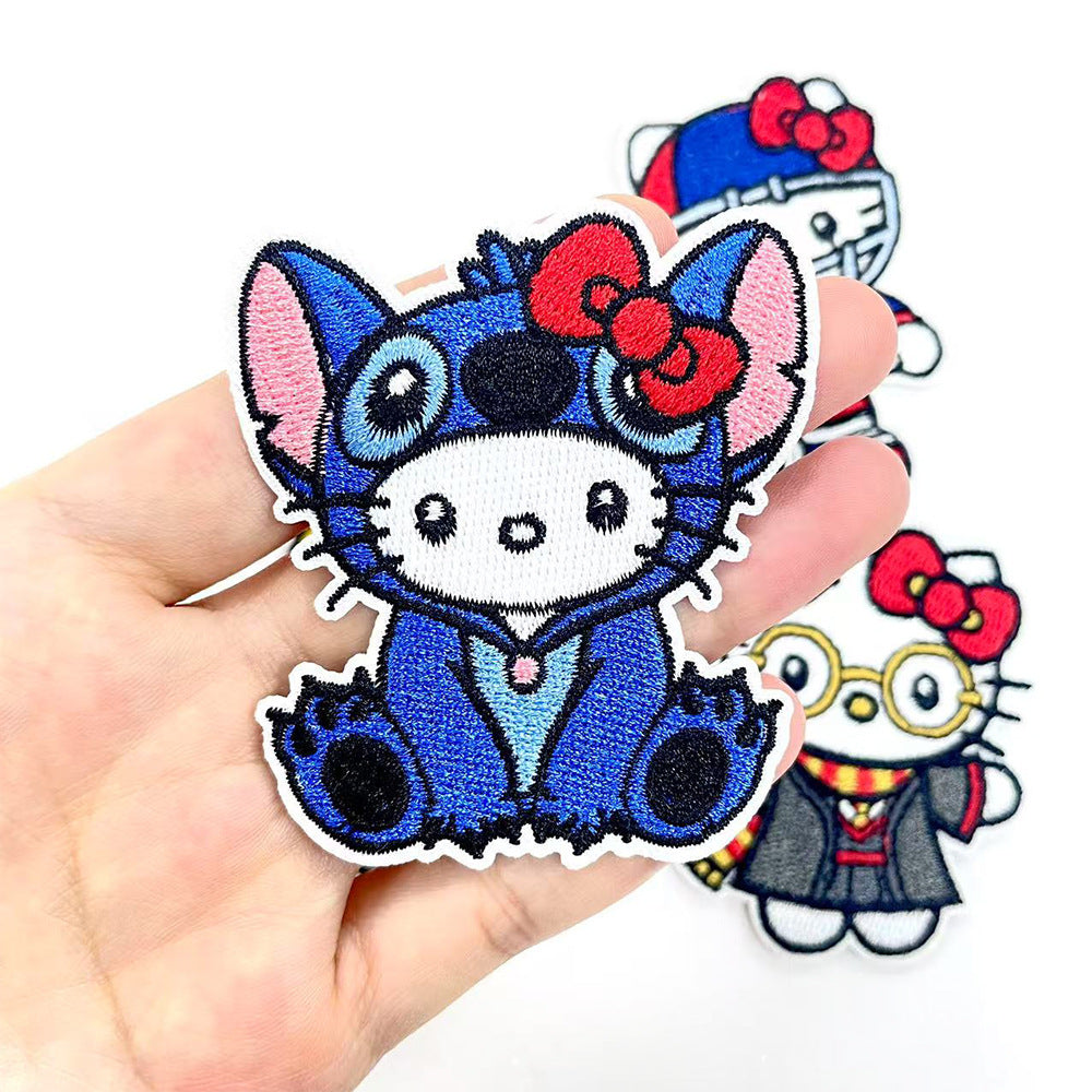 Wholesale Polyester Blue Chenille Embroidered Patch Iron On DIY Badge For Shoes And Hats Boutique Gift OLY Exclusive