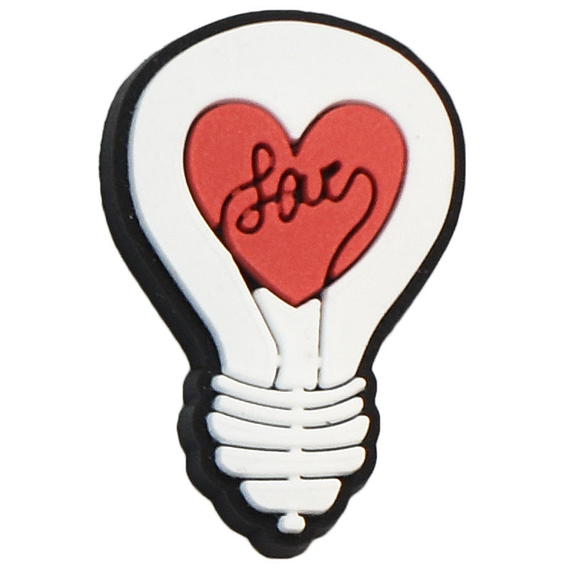 Wholesale random 100pcs Valentine' s Day  Removable Pvc Soft Glue Croc Shoes Charms