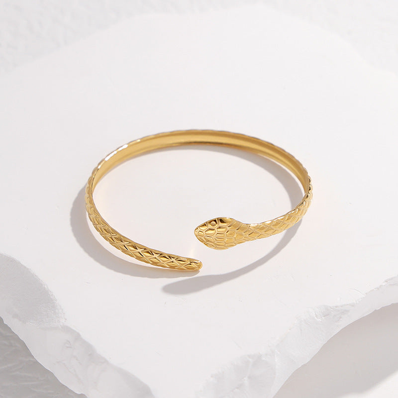 Wholesale Creative Snake-shaped Opening Titanium Steel C-shaped Adjustable Stainless Steel Bracelet