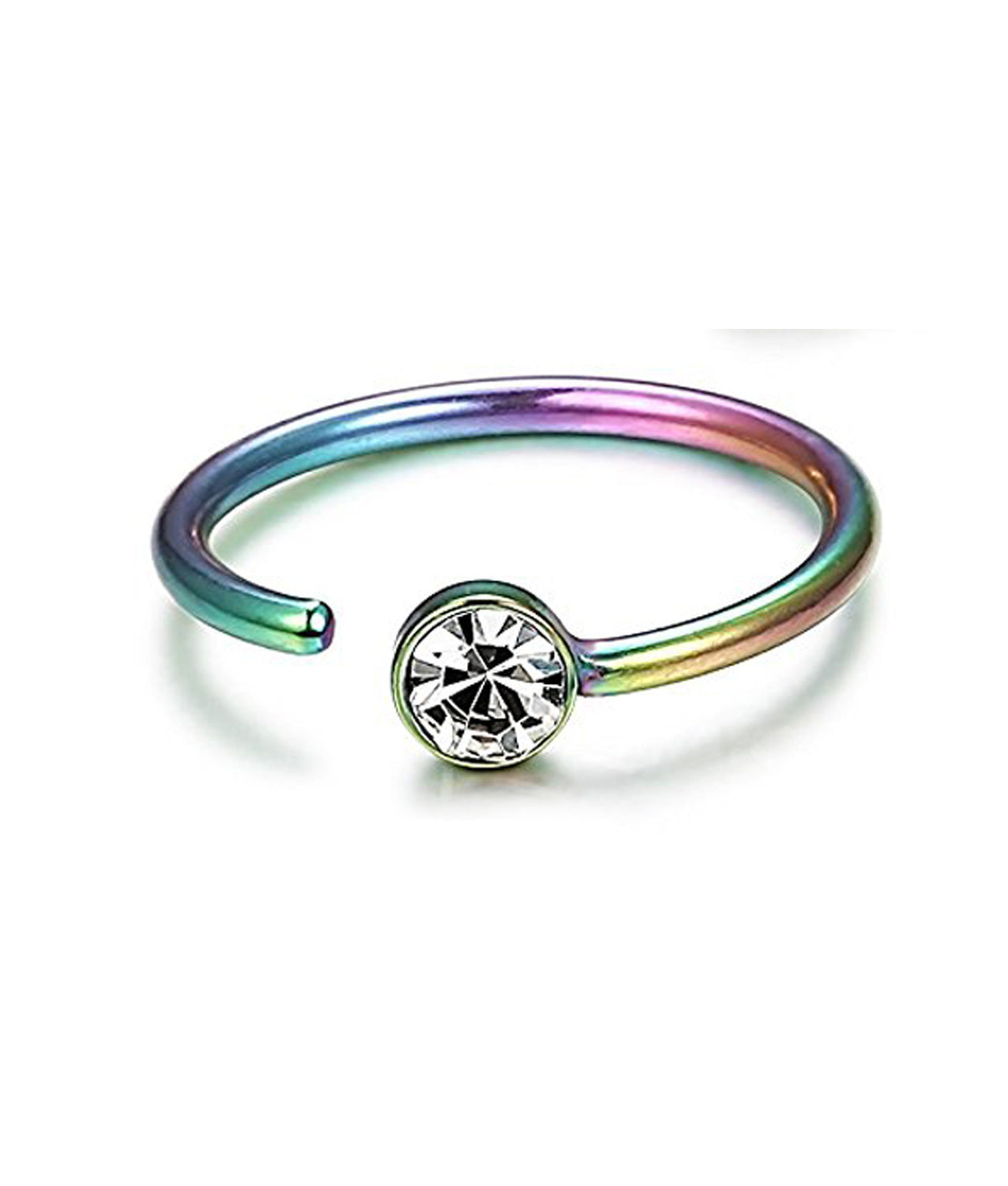 Wholesale Body Piercing C Shape Stainless Steel Rhinestone Nose Ring