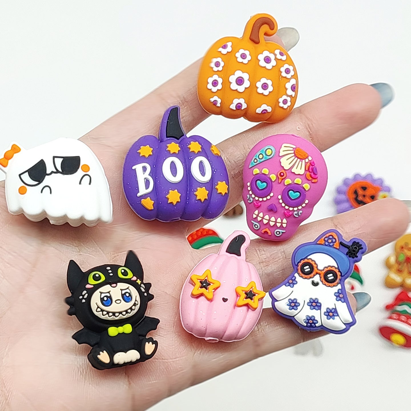 Wholesale  20pcs Cartoon colored pumpkin Halloween Focal Beads