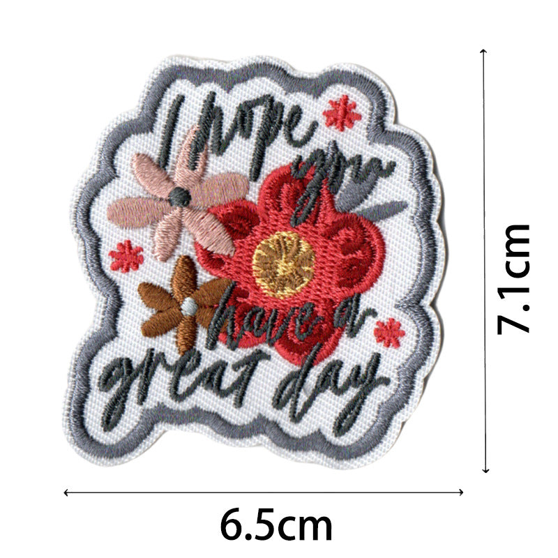 Wholesale Bohemian-inspired text with floral design DIY Patches