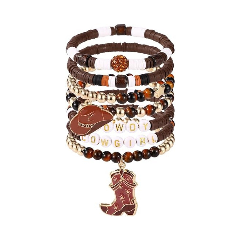 Wholesale Western Cowboy Series Soft Ceramic Cowboy Hat Boots Bracelet