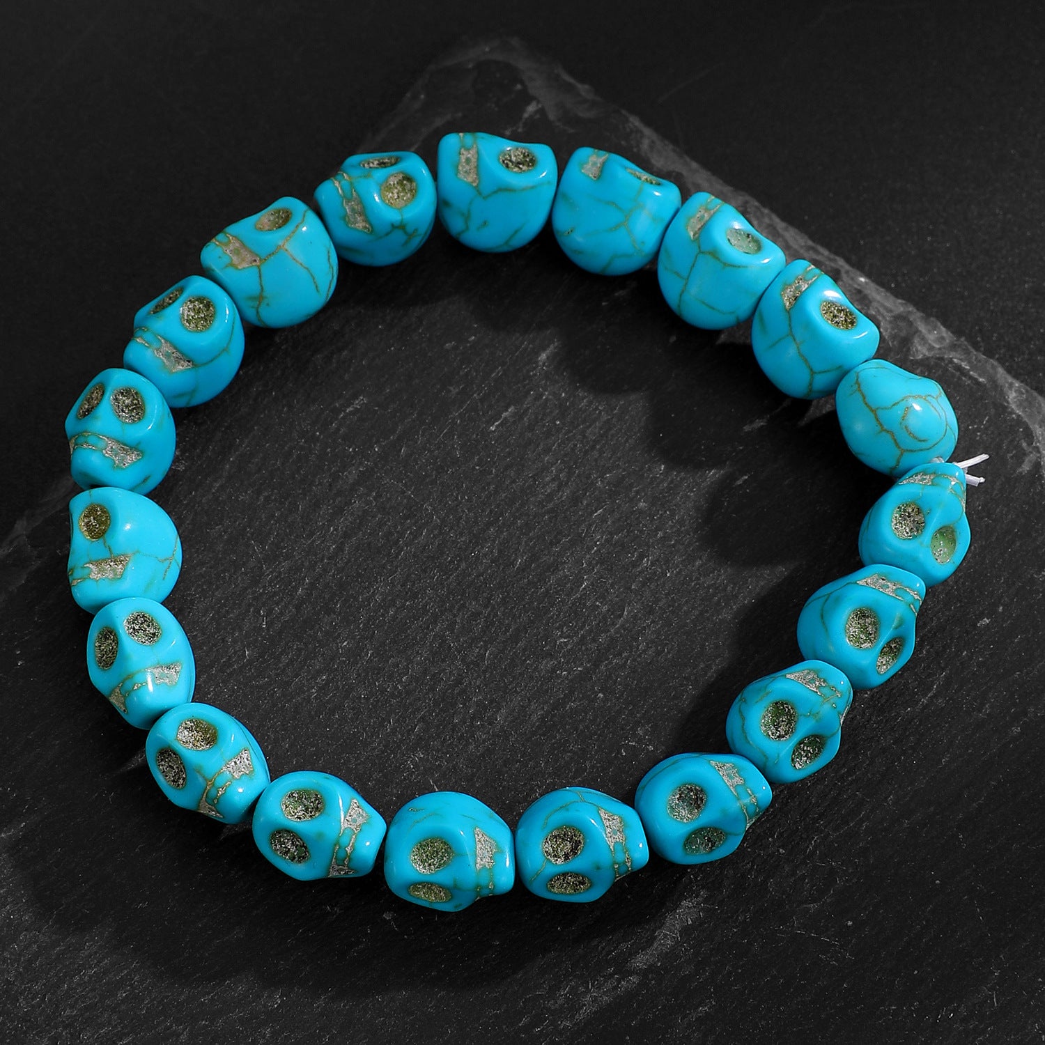 Wholesale Wooden Skull  Web Beaded Bracelet Unisex  DIY Jewelry Accessory