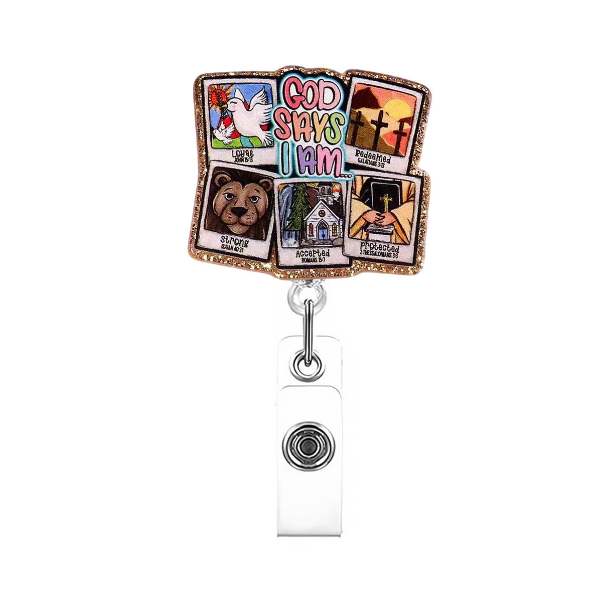 Wholesale Easter Badge Reels Glitter Fun Badge Reels