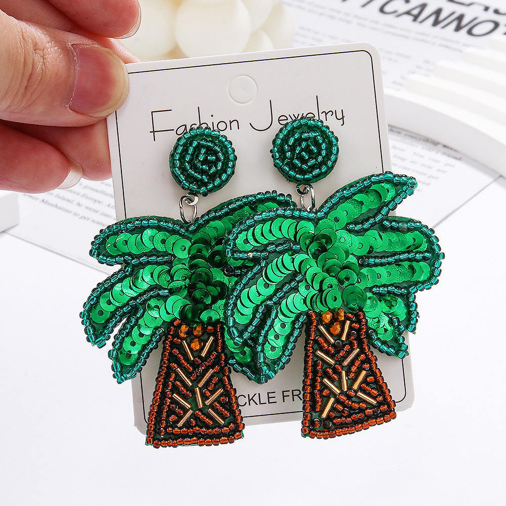 Wholesale  Sea Turtle Dolphin Starfish Jellyfish Rice Bead Earrings Bohemian Style Holiday Earrings