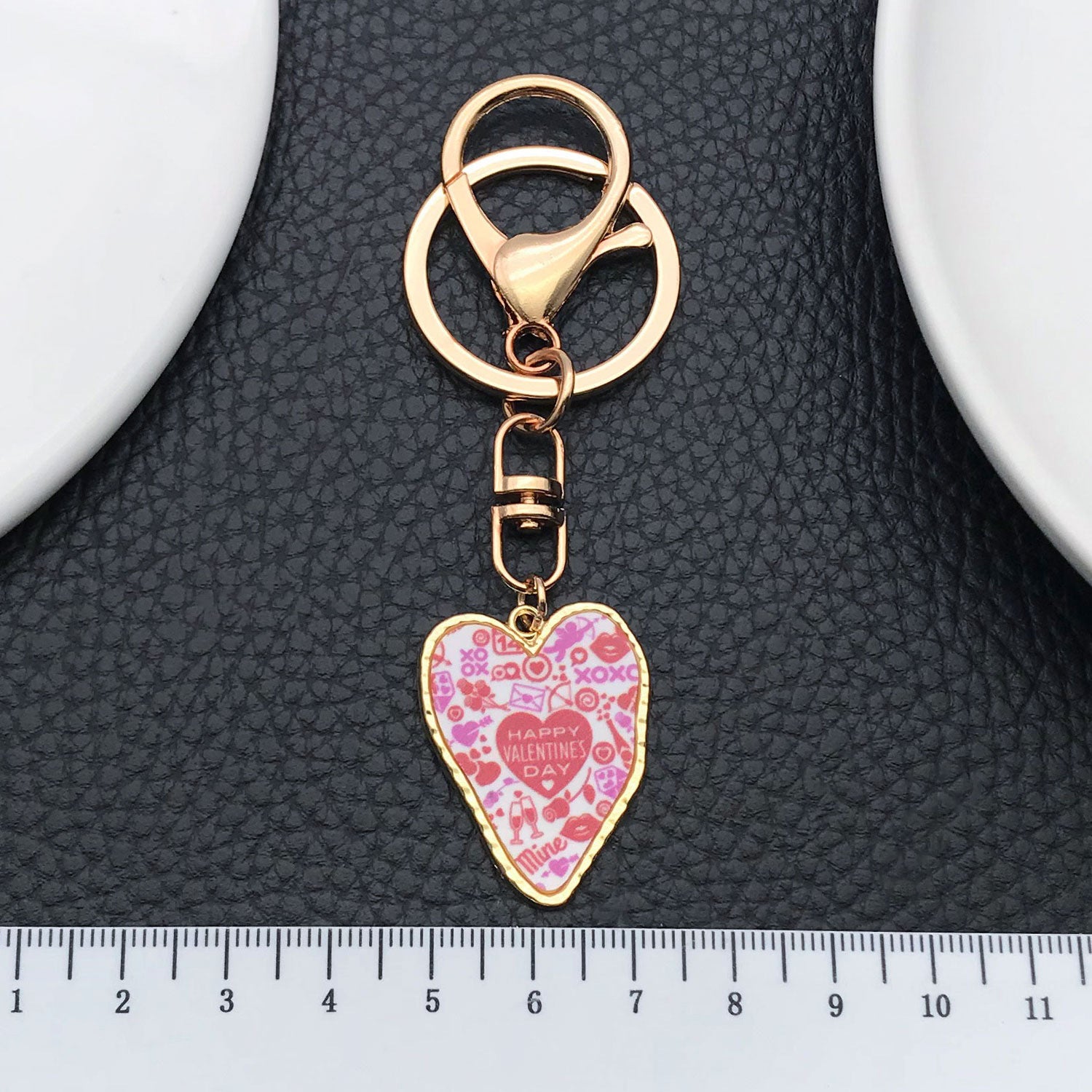 Wholesale  Product Oil Dropping Pink Love Printing Valentine' s Day  Keychain