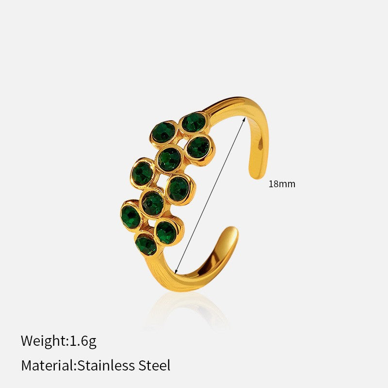 Wholesale Trendy Glossy Open Titanium Steel Ring Stainless Steel 18K Gold Plated Niche Ring