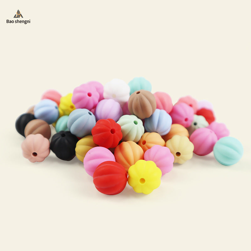 Wholesale 100pcs/pack Candy-colored silicone pumpkin beads