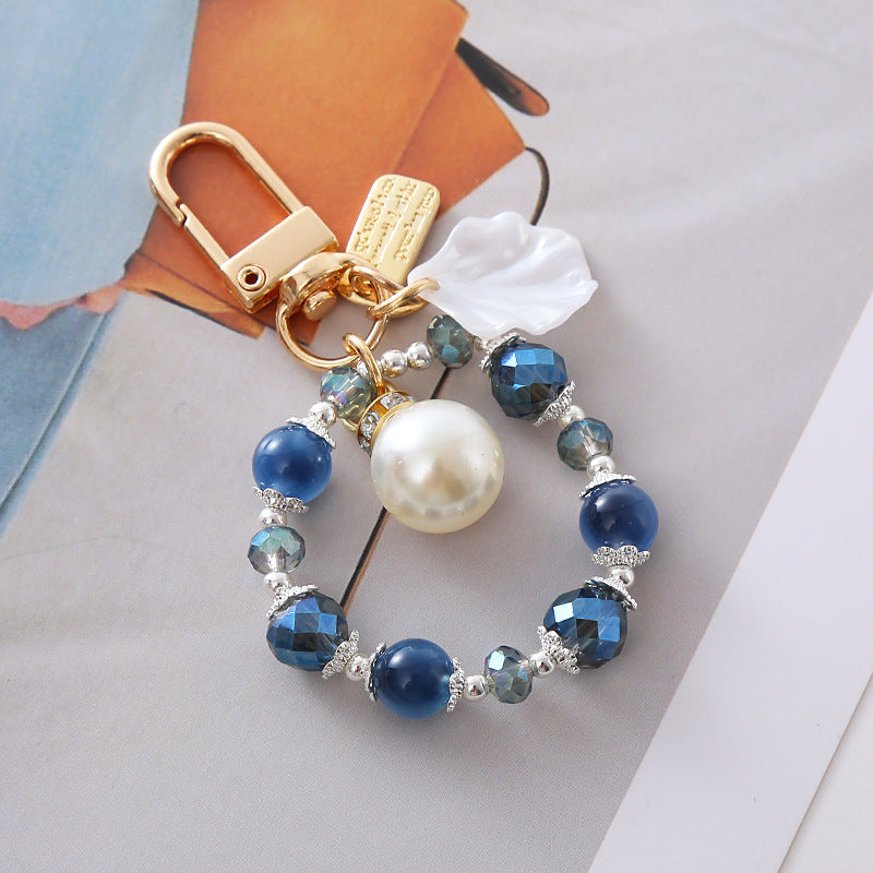 Wholesale Irregular Crystal Pearl Keychain