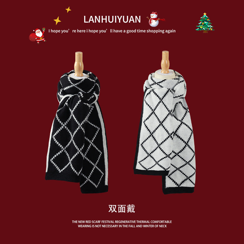 Wholesale Christmas Deer Winter Warm Plaid Scarves