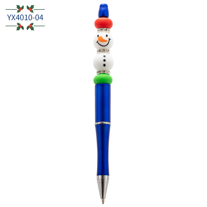 Wholesale Beaded Pens Christmas Tassel Glue Beads Doll Rotating Ballpoint Pen