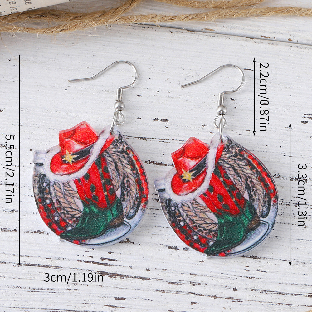 Wholesale Christmas Western Style Western Acrylic Earrings